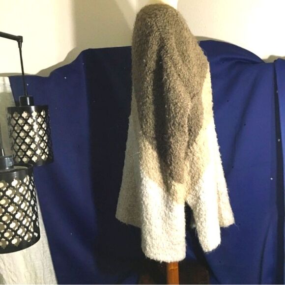 Zara Earth Tone Color Block Knit Italian Yard Poncho Cardigan Size M - Picture 2 of 7